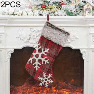 👉 Kerstboom active 2 STKS Plaid Textuur Sneeuwvlok Gift Bag Hanger kerstversiering 6922822736520