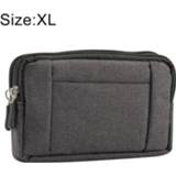 👉 Sport Denim universele telefoon tas heuptas voor 6,4 - 6,5 inch smartphones, maat: XL (zwart)