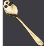 👉 Lepel titanium goud active 2 stks Roestvrij Schedel Vorm Ijs Thee Lepels Keuken Gereedschap Voedsel Drade Koffie Melk