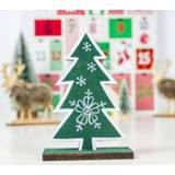 👉 Groen houten active 2 STKS Kerst Creatieve Geschilderde Sneeuwvlok Kerstboomversieringen (Groen)