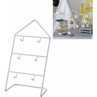 👉 Wit groot active Donut Display Stand Bakkerij Props Party Dessert Stand, Grootte: (Wit)