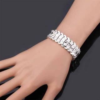 👉 Hartarmband messing zilver l active Chains||||Chains>Kleding Mode vergulde hart armband sieraden, maat: (zilver) 6922913411183
