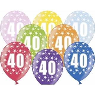 👉 Ballon multikleur 12x Ballonnen 40 Jaar Met Sterretjes Versiering - Leeftijd Feestartikelen Jarige 8719538924086