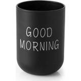 👉 Mondwater zwart plastic active kopjes Simple Cute Brushing Cup Couple Cup, Pattern: Word (Black)