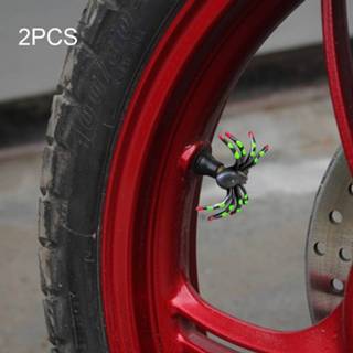 2 stks universele spider vorm auto motor fiets ventieldopjes (groen)