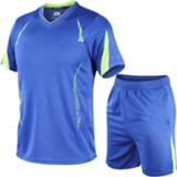 👉 Sportpak blauw m active schoonheid mannen Heren Running Fitness Sneldrogende kleding (Kleur: Maat: M)