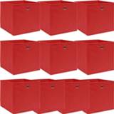 👉 Opbergboxen 10 st 32x32x32 cm stof rood