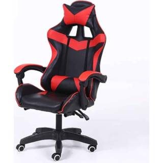 👉 Bureaustoel rood aluminium active Computer Home Gaming Stoel Opgeheven Roterende Lounge met Legering Voeten (Rood)