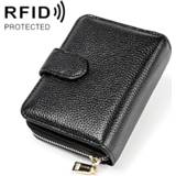 👉 Portemonnee zwart leer active Tassen>Huis&Tuin mannen KB192 Gesp Rits Koeienhuid Orgelvorm Meerdere Kaartsleuven Anti-magnetische RFID Clutch Bag voor (Zwart) 6922372884443
