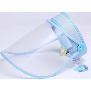 👉 Gelaatsscherm blauw active 4 STUKS Anti-Speeksel Splash Anti-Spitting Anti-Fog Anti-Oil Beschermkap Leeg Top Hat Masker Verwijderbaar (Blauw)