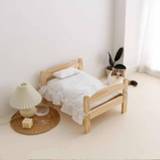 👉 Dekbed wit houten active Pet Open vier seizoenen universeel bed (bed + kanten dekbed)