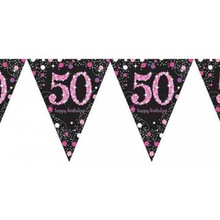👉 Vlaggenlijn roze active Mooie 50 jaar Sparkling pink voor feesten 8713647912927