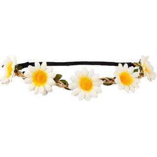 Hoofdband witte active Mooie flower power met kleine madeliefjes 5055294810137