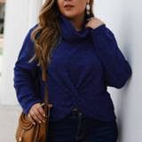 👉 Trui marineblauw XXXL active kleding vrouwen met effen kleur voor dames (kleur: marineblauw, maat: XXXL) 6922118815212
