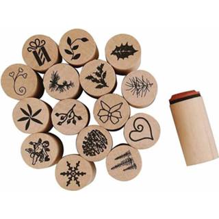 👉 Stempel hout bruin Creotime Stempels Kerst 20 Mm 15 Stuks 5707167095713