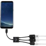 Active mannen vrouwen Draagbaar USB-C / Type-C mannetje naar dubbele USB-poorten vrouwelijk + micro-USB minikabel hub splitteradapter 6922686492105