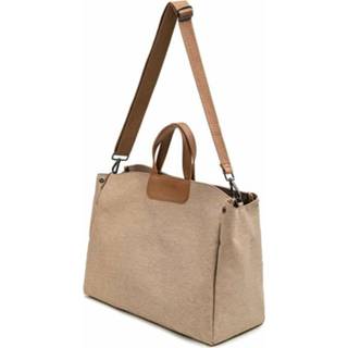 👉 Handtas bruin stoffen active bagage Oxford magnetische gesp Een schouder laptoptas Bestandstas, geschikt voor laptopformaat: 13,3-14 inch (bruin) 6922865811178