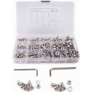 👉 Moer RVS active 320 PCS 304 Schroeven en Moeren M5 M6 Hex Inbusbouten Pakkingsleutel Assortiment Set Kit 6922426825187