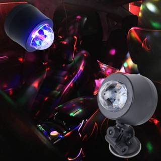 👉 5 V 6 W Kleurrijke Auto Decoratie DJ Licht Geluid Geactiveerd Roterende Strobe Effect Sfeer Licht Ster Muziek Licht Lamp met 6 RGB Led-verlichting, kabellengte: 4 m (Kleurrijke Licht)