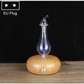 👉 Etherische olie bruin hout active onderdelen diffuser aromatherapie machine automatische alcohol sproeier, plug specificatie: EU (lichtbruin)