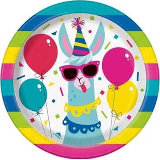 👉 Bord active Borden Llama Birthday 18cm, 8 stuks