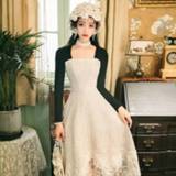 👉 Vintagejurk stof m active Jurk||||Jurk>Kleding Wollen splitsen borduurwerk vintage jurk (kleur: als show maat: M)