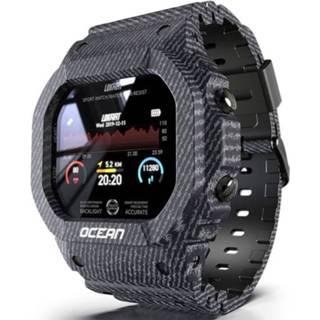 👉 Smartwatch active Lokmat OCEAN 1,14 inch TFT-touchscreen IP68 waterdicht smartwatch, ondersteuningsinformatieherinnering / slaapmonitor sportrecord (denimblauw)