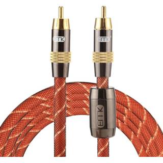 👉 EMK TZ / A 2 m OD8.0mm Vergulde Metalen Hoofd RCA naar RCA Plug Digitale Coaxiale Interconnect Kabel Audio / Video RCA Kabel