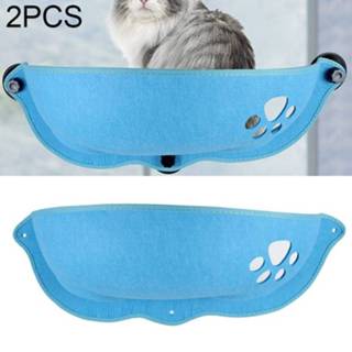 👉 Hangmat blauw glas active 2 STKS Cat Window Swing Sucker Vensterbank Dierbenodigdheden (Blauw) 6922955419925