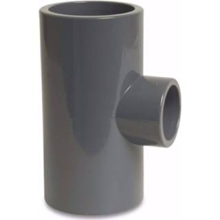 👉 Lijmmof grijs active T-stuk 90 graden PVC-U 32 mm x 25 16 bar grijs... 4019305032582