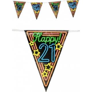 👉 Vlaggenlijn active 21 jaar Neon 10 meter voor feesten 8713647517023