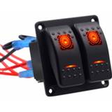 👉 Schakelaar marine rood active 5PIN DC 12 V / 24 Stroomonderbrekers Knop Paneel met LED Indicator voor Auto RV Boot (Rood Licht)