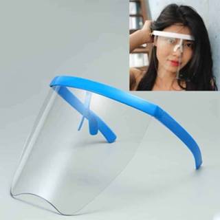 👉 Zonnebrandcreme blauwe transparante active Anti-speeksel spatten Anti-spitting Zonnebrandcrème Zonnebril Geïntegreerd anti-spatscherm (blauwe frame lens)