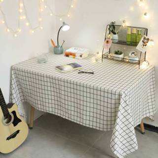 👉 Tafelkleed wit active tafelmatten Vierkant geruit Meubeltafel Stofdicht decoratiedoek, Afmeting: 140x140cm (wit) 6922652260776