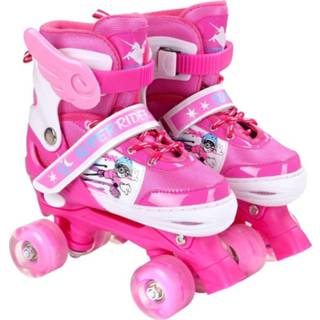 👉 Rolschaats roze s active entertainment kinderen Verstelbare full-flash dubbele rij vierwielige rolschaatsen schaatsen schoenen, maat: (roze) 6922416250890