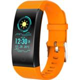 👉 QW18 Fitness Tracker 0.96 inch HD-kleurenscherm Smartband Smart-armband, IP68 waterdicht, ondersteuning voor sportmodus / slaapmonitor / Bluetooth-camera / hartslagmeter (oranje)