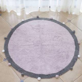 👉 Katoenen tapijt roze active kinderen Ronde bal Huishoudelijke kindermat deurmat, diameter: 1,2 m (roze)