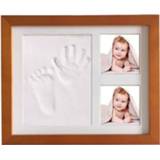 👉 Fotolijst bruine witte houten active baby's Massief drie-frame babyhanden en voeten modder print met hoes (bruine modder) 6922518645983