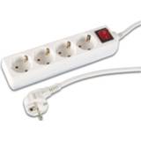 Contactdoos met 4 stopcontacten en schakelaar - randaarde