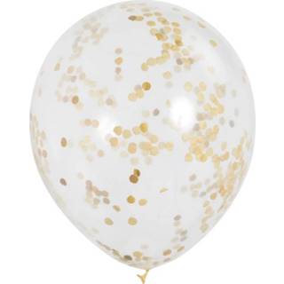👉 Ballon goud active Zakje doorzichtige confetti ballonnen Gold 30cm 6 stuks