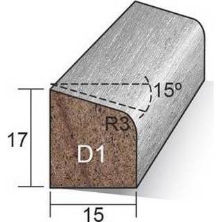 👉 Glaslat active Meranti d1 17x15mm 490cm gegrond
