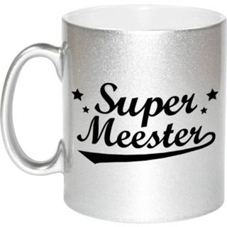 👉 Beker zilveren active Super meester bedankt mok / 330 ml