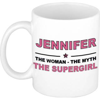 👉 Koffiemok multi keramiek vrouwen Namen / theebeker Jennifer The woman, myth supergirl 300 ml