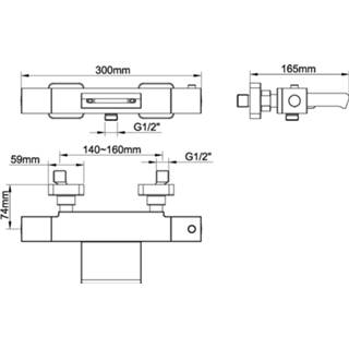 👉 Waterval chroom active Wiesbaden Rombo thermostatische badmengkraan 8719743060371