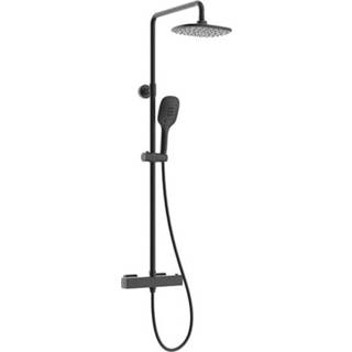 👉 Mengkraan zwart active Xellanz Rain douche-opbouwset + thermostatische mat-zwart 8719956084997