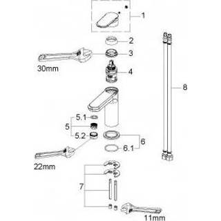 Wastafel mengkraan chroom active Wiesbaden Trop wastafelmengkraan 8719956087028