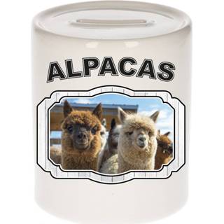 👉 Spaarpot active kinderen Dieren alpaca - alpacas/ alpacas spaarpotten 9 cm