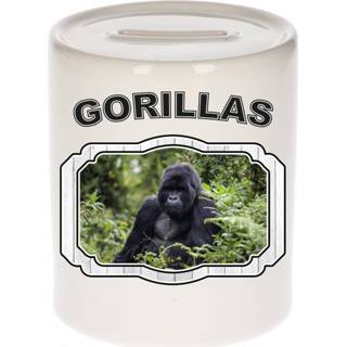 👉 Spaarpot active kinderen Dieren gorilla - gorillas/ apen spaarpotten 9 cm