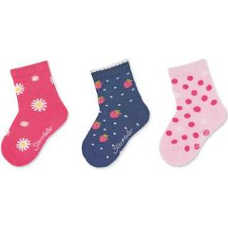 👉 Sterntaler Babysokjes 3-pack aardbeien roze
