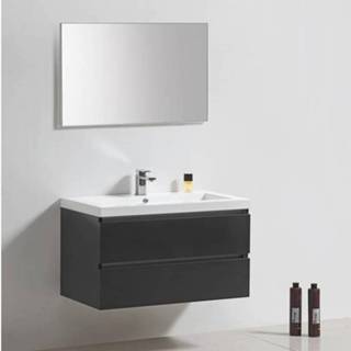 👉 Badmeubel antraciet active Trendline 100 cm hoogglans met 2 kraangaten